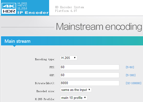 Oupree Encoder settings for HDR 4K videos using 10-bit x265